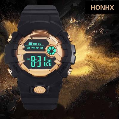 Fashion Waterproof Men's Boy LCD Digital Stopwatch Date Rubber Sport Wrist Watch