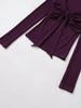 Sweet & Spicy Square Neck Bow Long Sleeve Women's Slim Fit Top