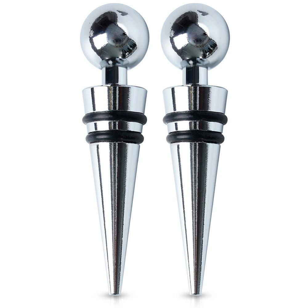 Tappi per Vino e Bottiglie in Acciaio Inossidabile con Guarnizione in Silicone 9cm Confezione da 2