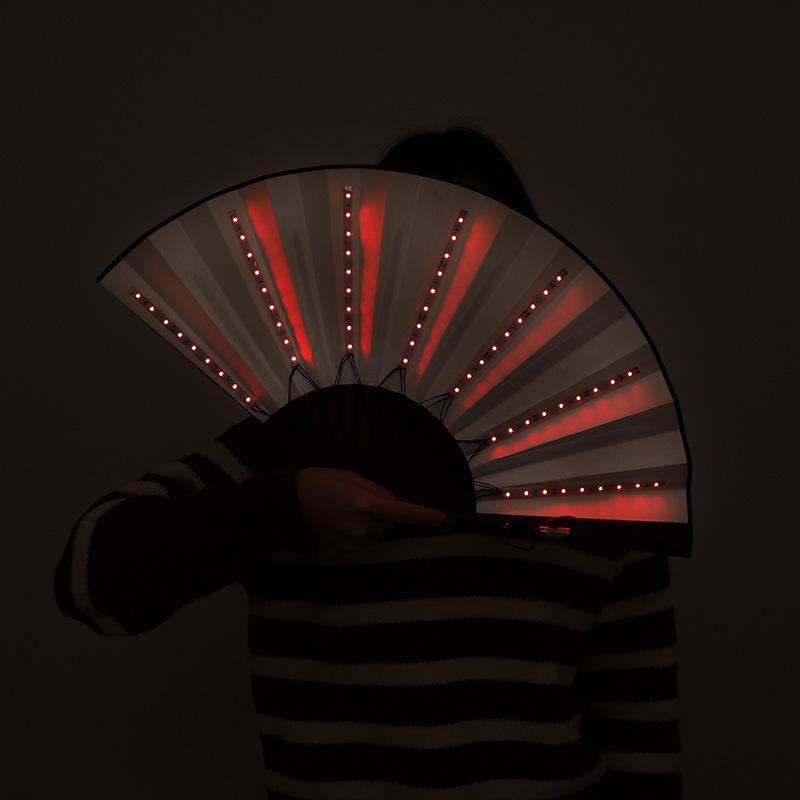LED Large Folding Fan,  Luminous Fan Equipment, Stage Performance Dance Fans Props Folding Fan, Halloween, Christmas Decor