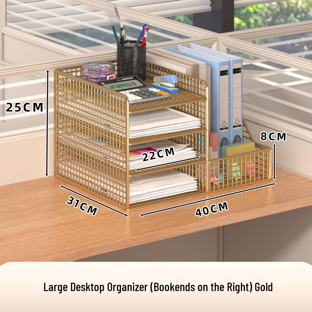 Multi-Layer Desk Organizer for Office Supplies and File Storage