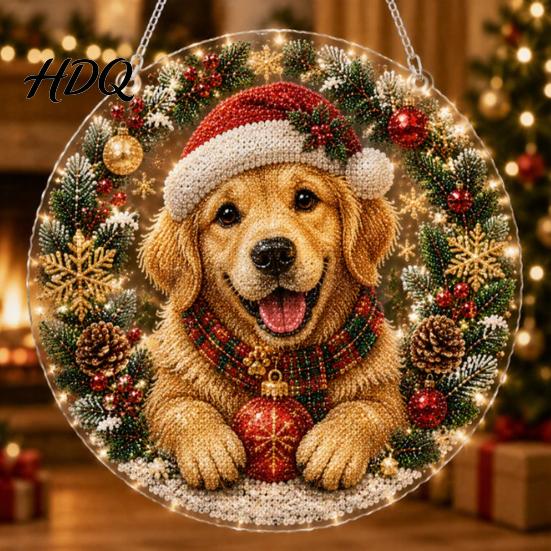 Home Decoration Ornaments Christmas Faux Pearl Art Hanging Ornament Kit Acrylic Glowing Holiday Decor Garden for Tree Window DIY Festive Pendant