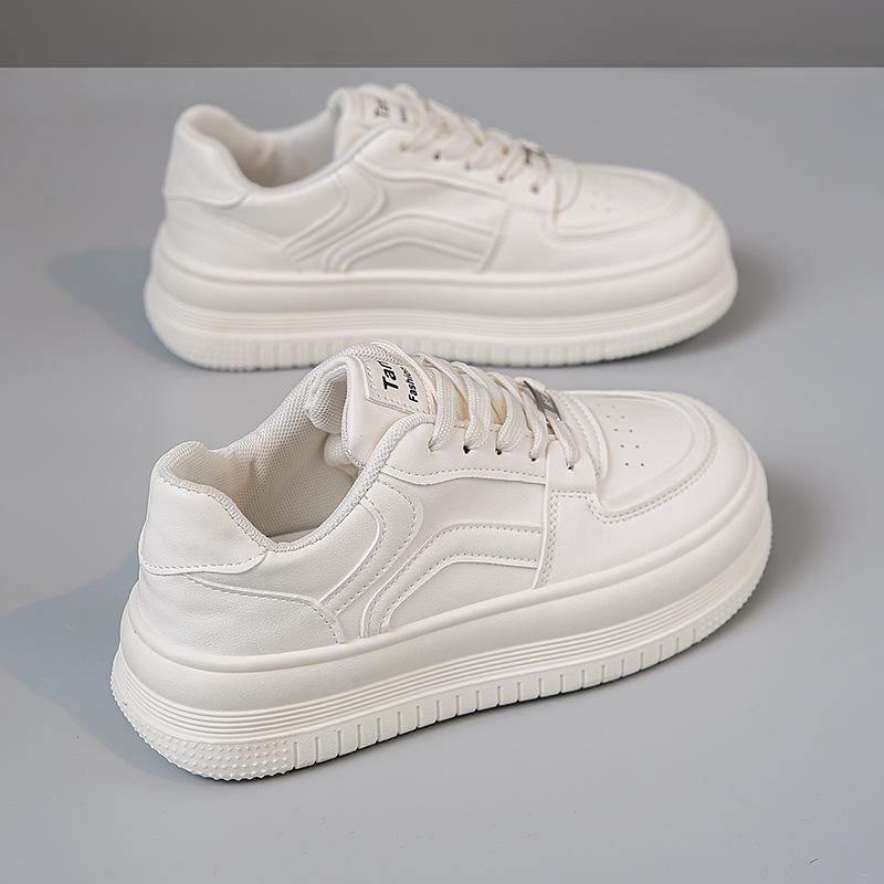 

Универсальные белые туфли на толстой подошве, женские, новые летние 2024 года, дышащие женские туфли с юбками, популярная обувь, увеличивающие рост туфли для досок 40