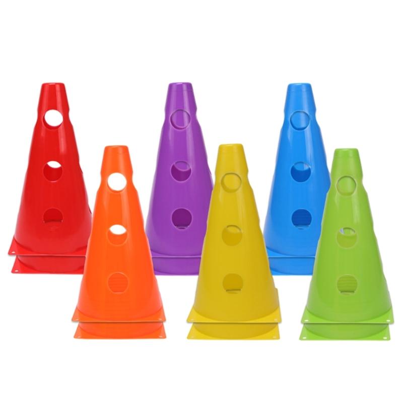 12/18Pcs Plastic Agility Cone Football Training Maker Bucket Field Skating Marker Soccer Training Marker Obstacle Cone