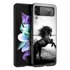 Animal Horse Phone Case For Samsung Galaxy Z Flip 6 5 4 3 Shell For Samsung Z Flip3 Flip4 Flip5 Flip6 Black Hard PC Cover