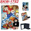 One Piece Anime Druckknopf Geldbörse Vertikaler Kartenhalter Münzbörse für Schüler Männer Frauen