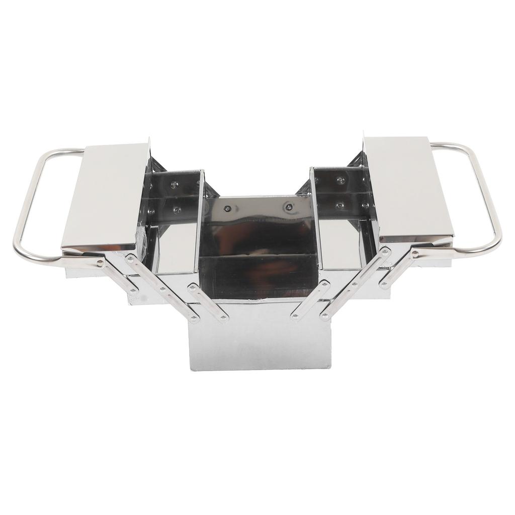 Cantilever Tool Box Metal Folding Portable Auto Maintenance Storage Organizer Stainless Steel 3 Layer 5 Tray 420