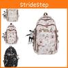 Graffiti Teddy Bear Printed Backpack Large Capacity Travel Bag Schoolbag Student