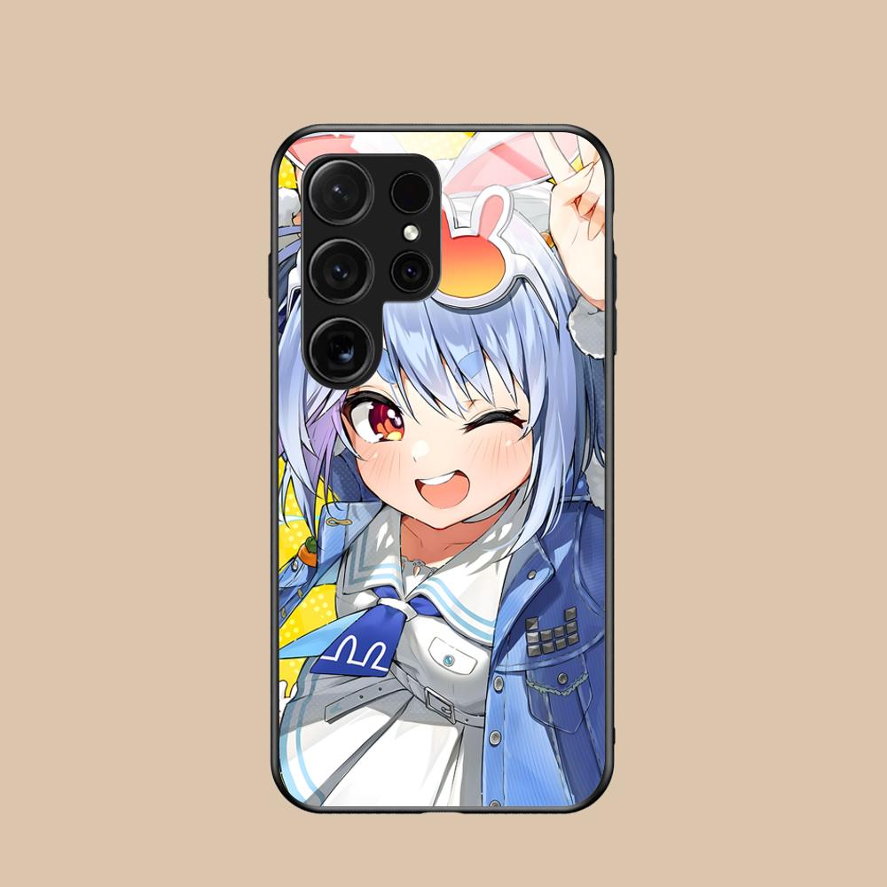 Holo Usada Pekora Glass Mobile Phone Case for Samsung Galaxy A56 55 54 53 52 51 36 35 34 23 16 15 5G Colorful Cover