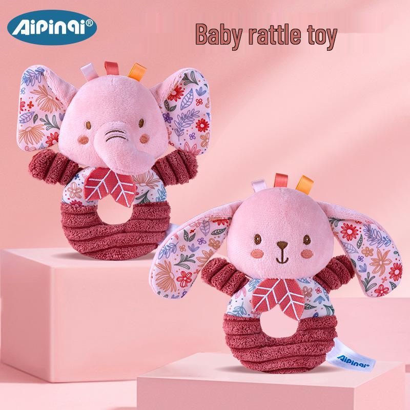

Aipinqi Pink Hand-Crank Plush Doll Rattle for Newborns 0-1 Year