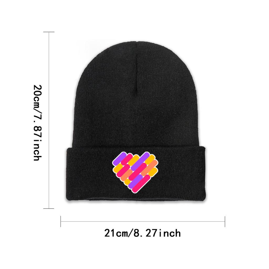 Logotipo do aplicativo Likee Likee Heart Rainbow Graffiti Chapéu de malha Gorros Outono Inverno Chapéus Quentes Moda Unissex Boné para Mulheres Unissex