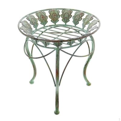 Soporte de Flores de Hierro Verde Antiguo Decorativo para Plantas Acabado Desgastado Decoración del Hogar