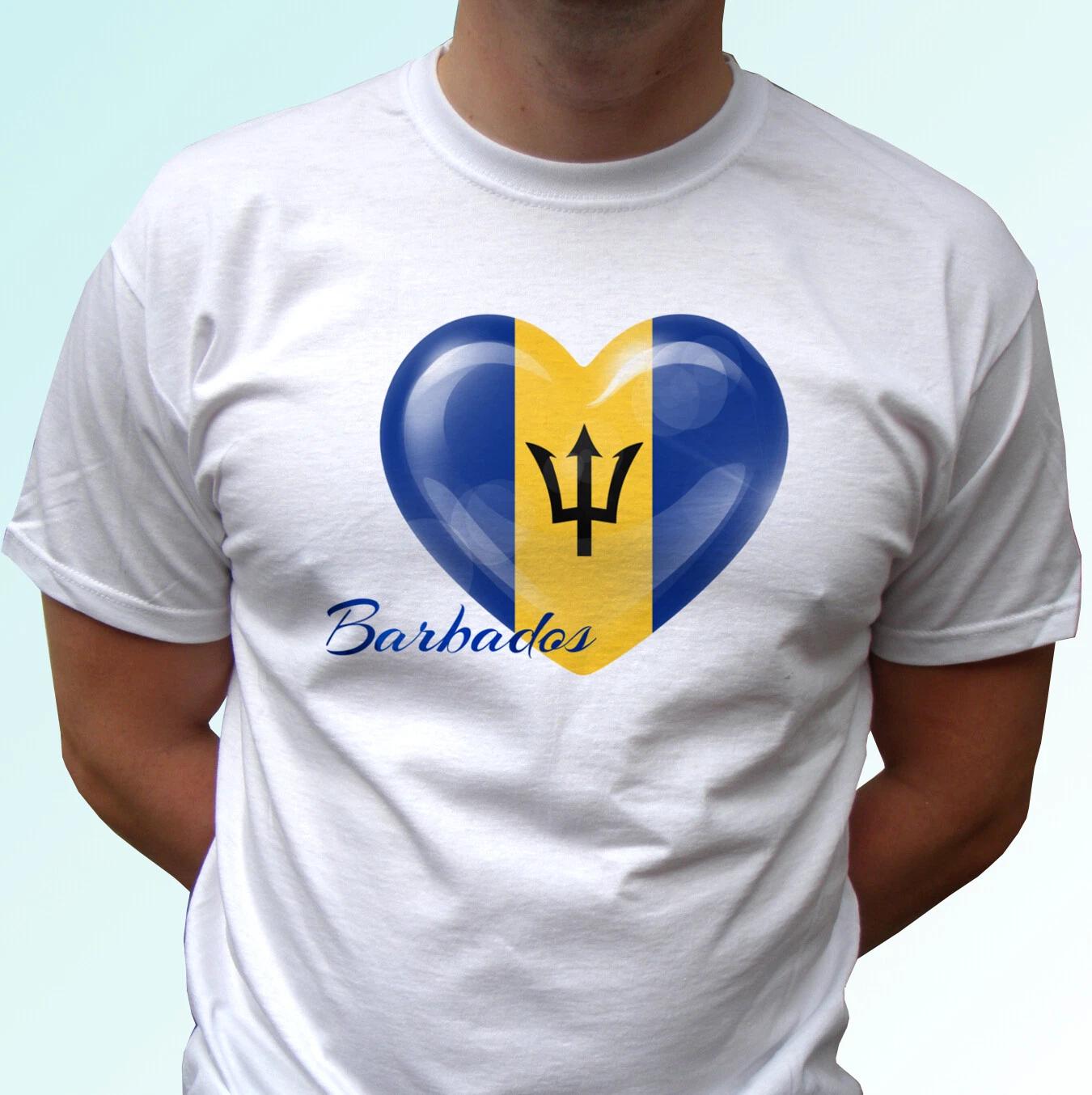 

Barbados Heart kids boys T-Shirt flag top white tee festival gift s s kids sizes 100