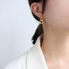 LT-F480 European and American INS Style Chunky Chain Tassel Titanium Steel 18k Gold Earrings Minimalist Style