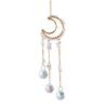 Crystals Suncatcher, Hanging Moon Sun Catcher with Glass Prisms for Windows, Healing Crystal Decor for Home, Gift for Christmas Birthday Valentine