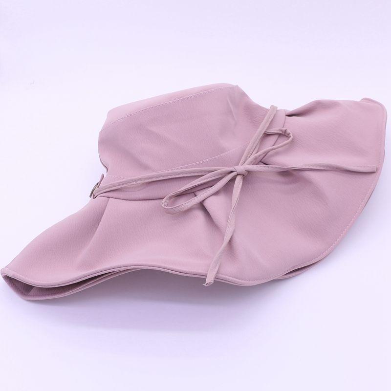 Sun Hat Bow Fisherman Hat Women's Summer Pleated Fabric Sunshade Hat