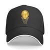 Golden Basketball And Basketball Frame Print  Gift Fashionable Adjustable Baseball Cap Sandwich Baseball Cap