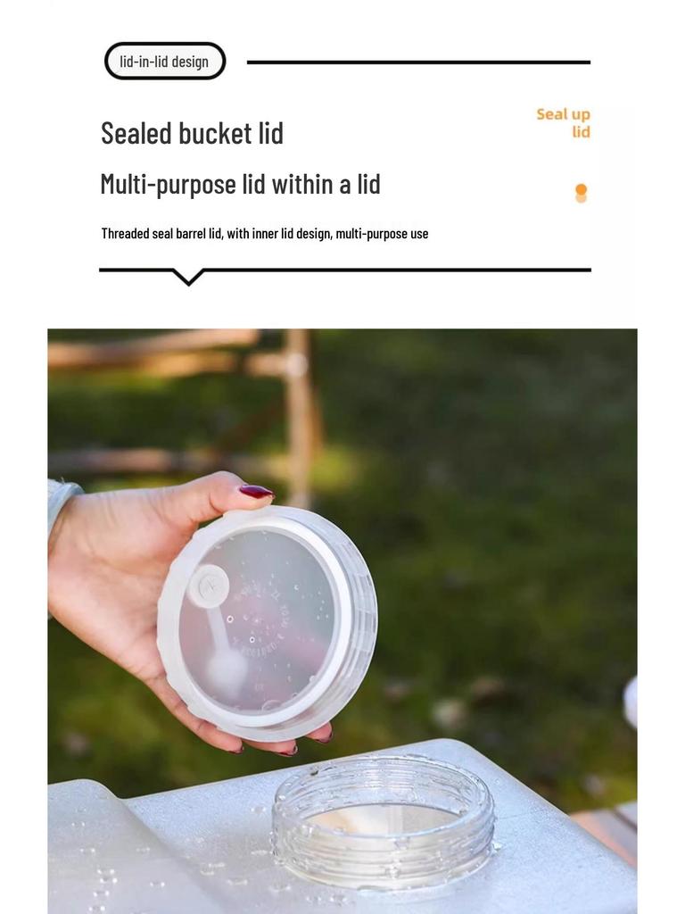 Großer transparenter Outdoor-Wassertank mit Hahn für Auto Reisen und Selbstfahrertouren.