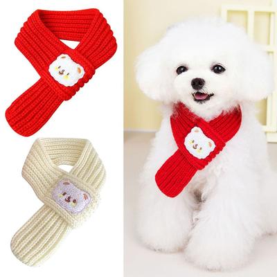 2PCS Cute Outdoor Neckerchief Dog Warm Scarf Pet Bib Dog Accessories Pet Scarf