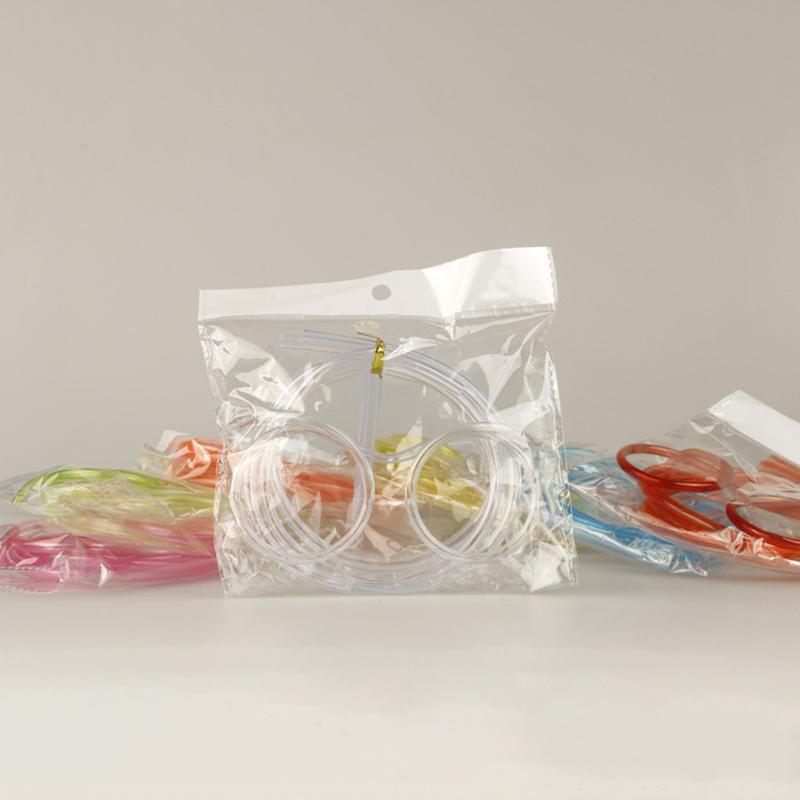 Straw Glasses Funny Soft PVC Glasses Flexible Drinking Straws Kids Party Supplies Bar Supplies Creativity Toy Kids Gift Cup Holders 5