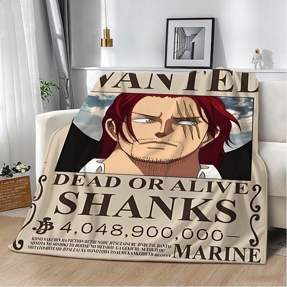 O-One Piece Luffy Shanks Kaido Anime Wanted Flannel Blanket Soft Throw Blanket Art For Home Decor Bedroom Bed Sofa Picnic Gifts