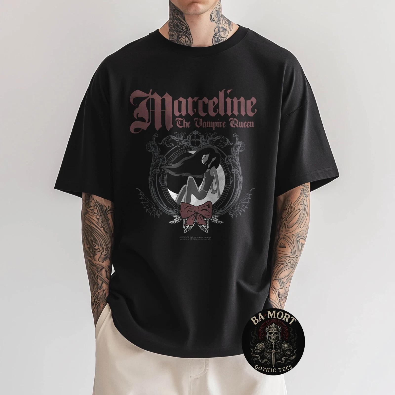 Время приключений Готический Рамка Марселин Вампир Мультфильм 100% Хлопок Футболка Мужские Футболки Топ S
