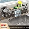 Wall-Mounted Kitchen Rack: No-Punch Seasoning Shelf & Draining Basket