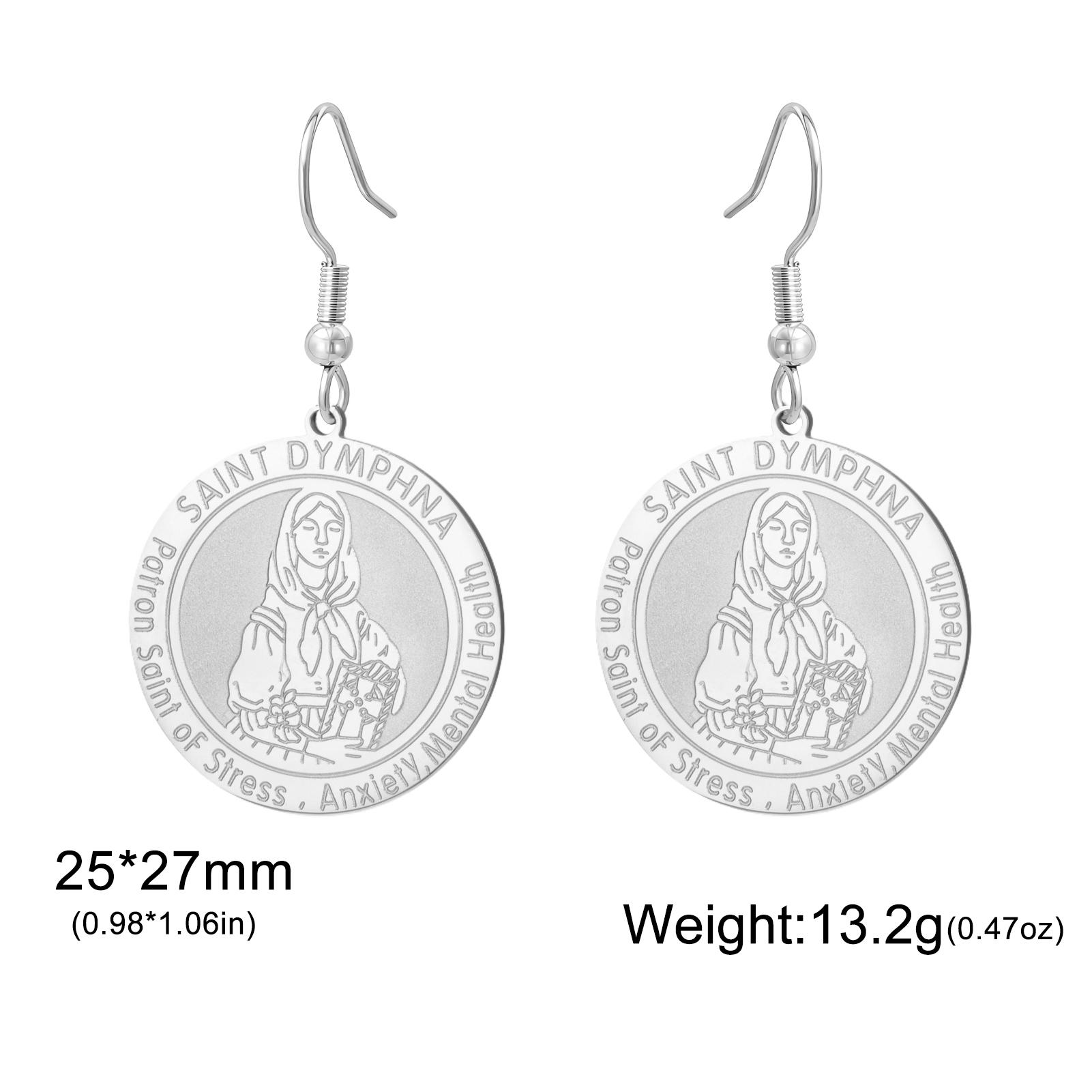 Lucktune Saint Dymphna Drop Earrings Vintage Stainless Steel Women s Earrings Irish Saint Protection Jewelry Party Gifts Sale
