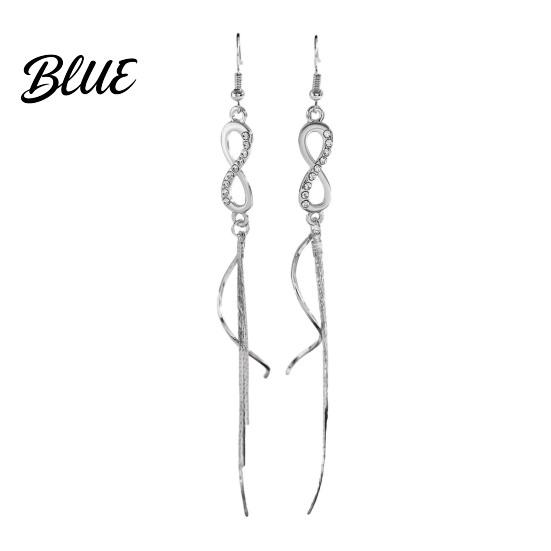 Long Earrings 1 Pair Women Infinity Symbol Tassel Drape Style