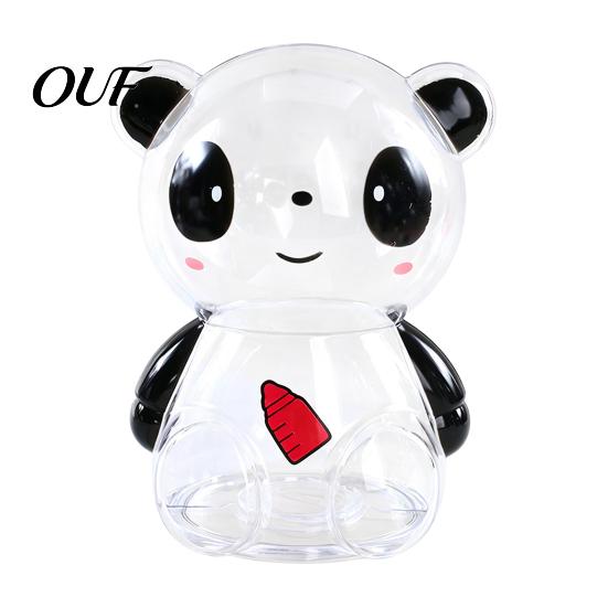 Cash Savings Jar Clear Panda Piggy Bank for Kids, Plastic Coin Bank, Money Saving Box Decoration, Christmas Birthday Girls Boys Break Resistant