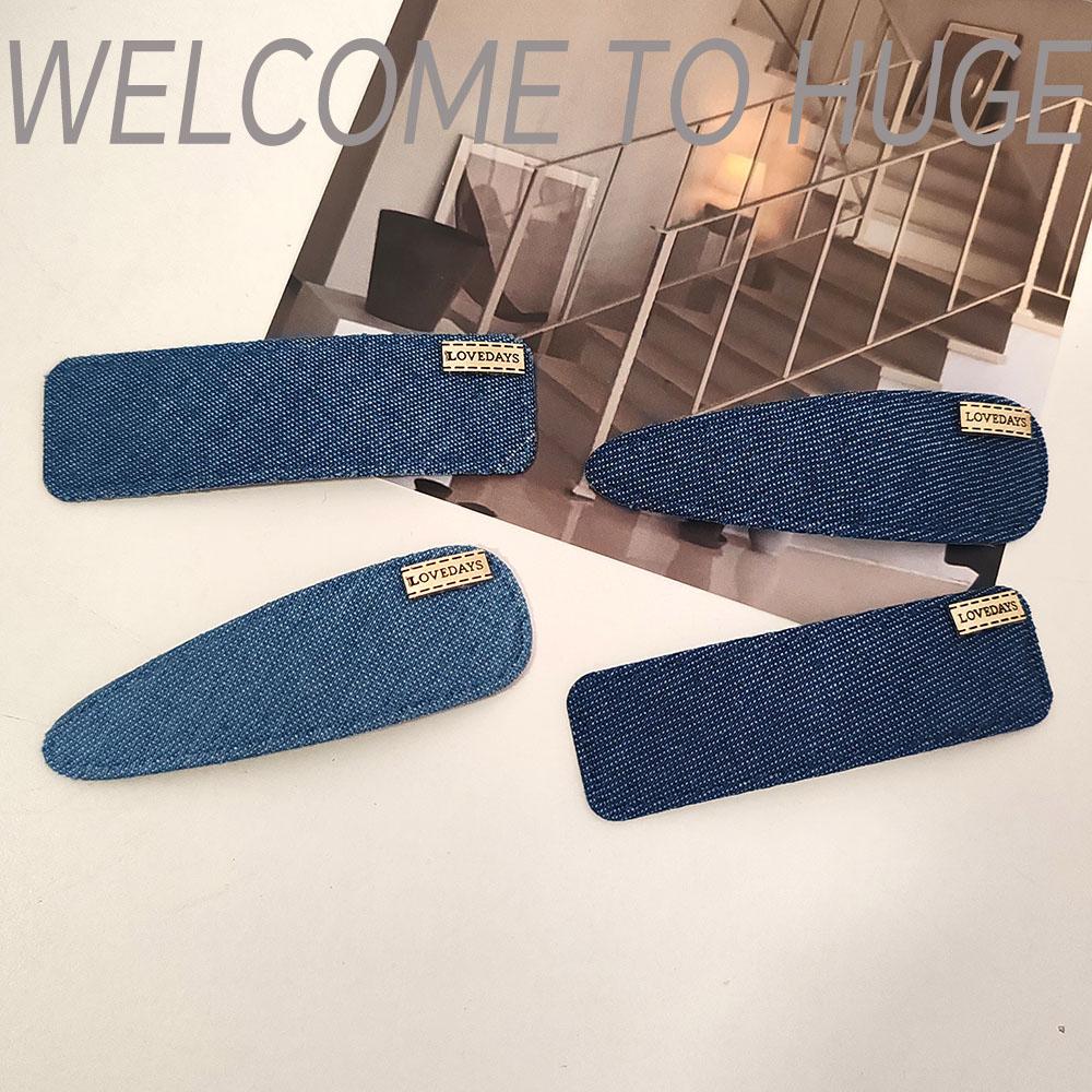 2pc Fashion Cool Denim Square Drop BB Hairpin Hair Side Clips for Women Girls Korean Hair Accessories Headwear Ornament