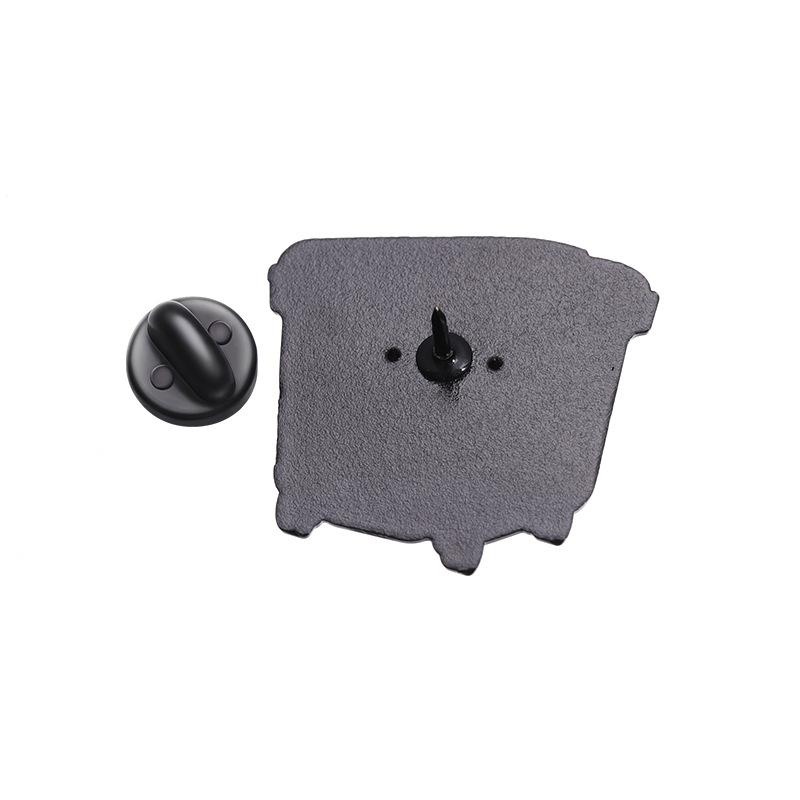 Pink Cartoon Coffee Maker Fax Machine Brooch - Creative Design Alloy Accessory for Fashion Clothes and Bags