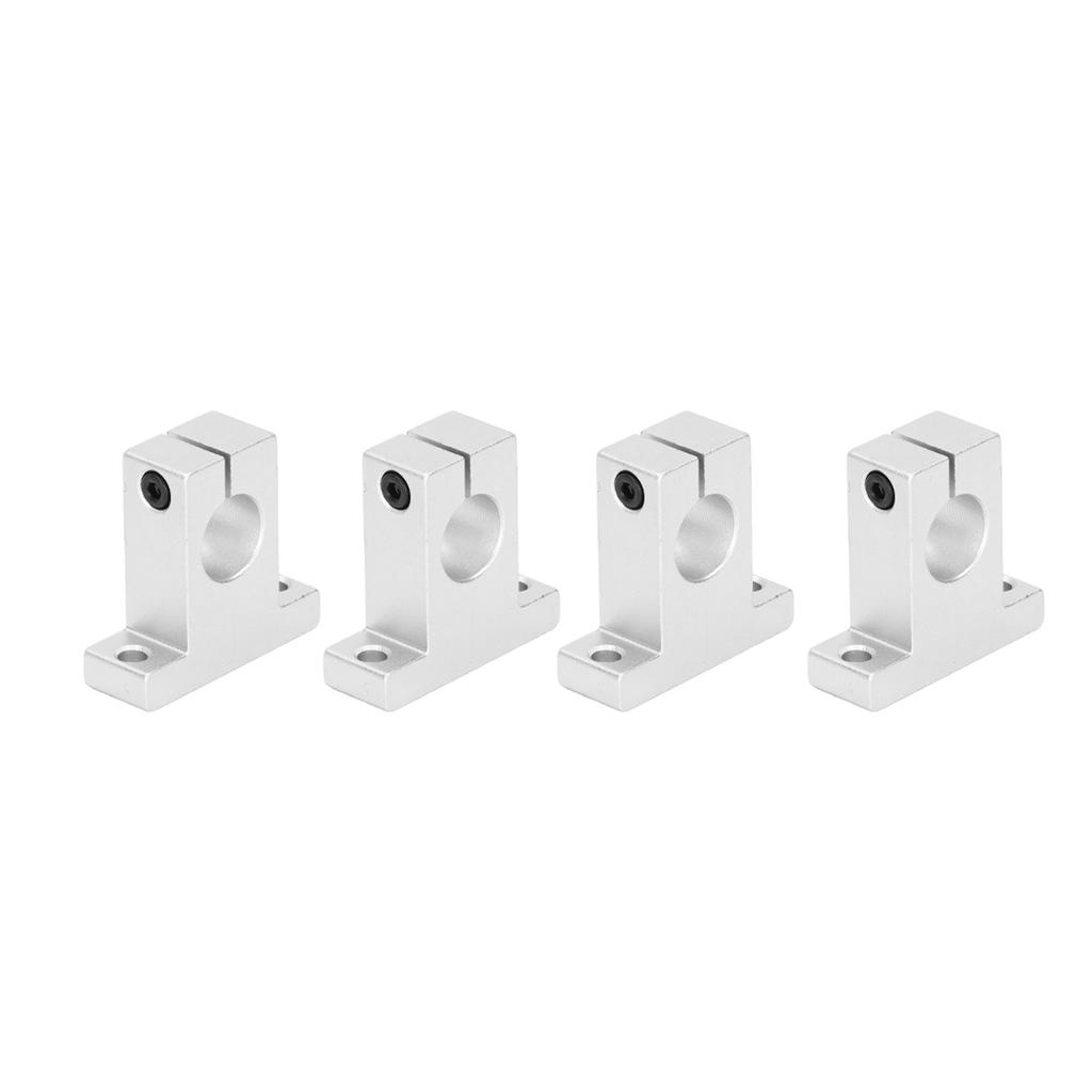 4 Stück Schienenführungshalterung Aluminiumlegierung Linearbewegungshalterung 16mm Stange Lineare Wellenunterstützung für