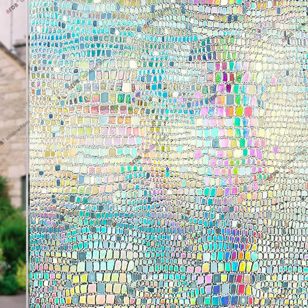 3D-Regenbogen-Fensterfolie, Chamäleon-Dekoration für Zuhause, statisch haftend, nicht klebend, Glasfensteraufkleber, Wärmedämmung, Glasaufkleber