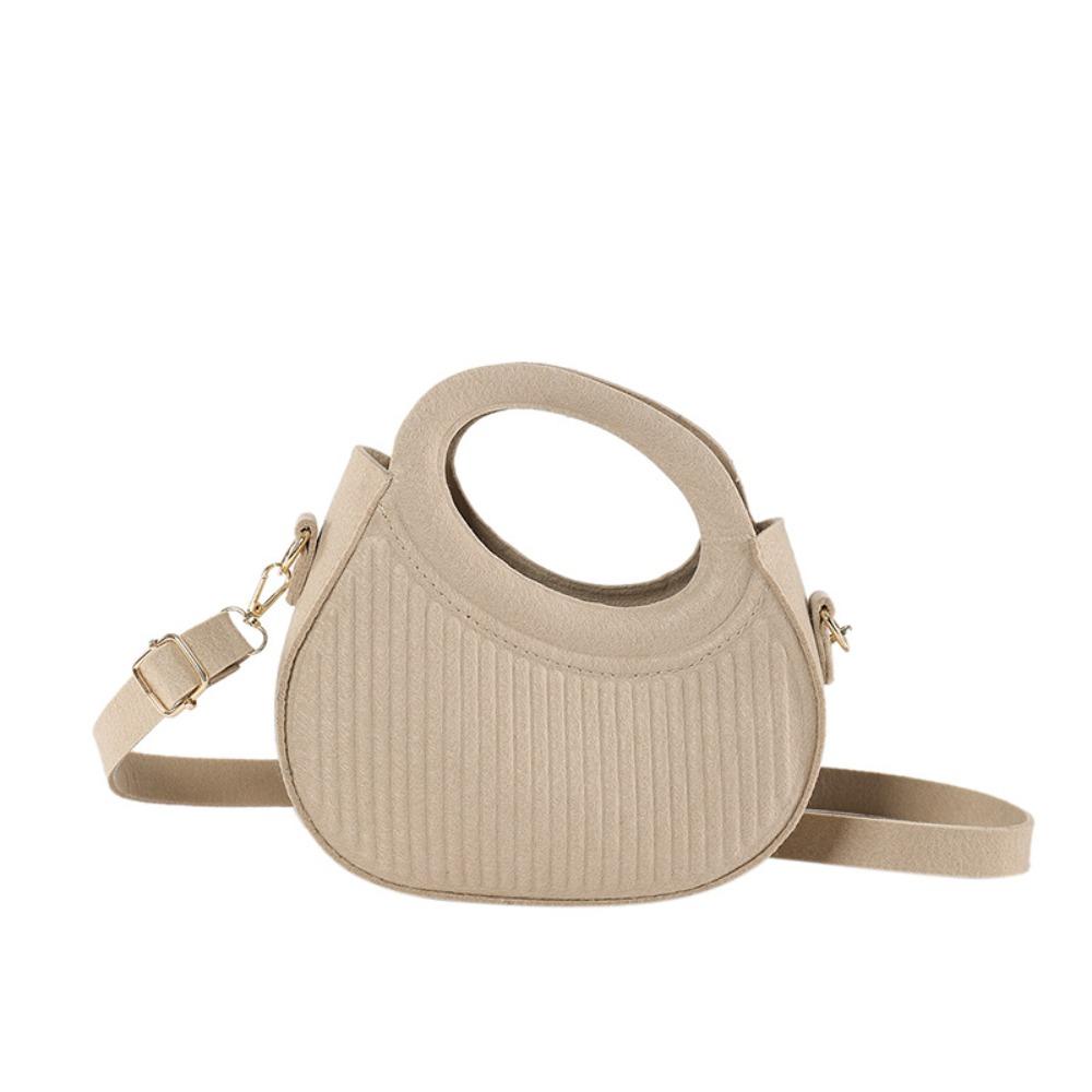 PU Leather Hobos Handbag Half Moon Bag Pleated Shoulder Bag Ins Felt Crossbody Bag Shopping