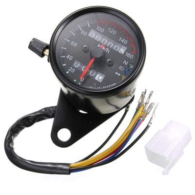 HANSWD Mini Speedometer, Mechanical, Bike Meter, For Motorcycles, Backlight, Odometer, Universal Use, 12 V,