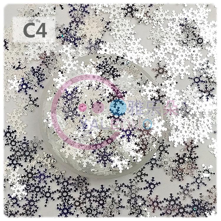 Snowflake PVC Sequins for Christmas Decoration & DIY Jewelry - 7mm