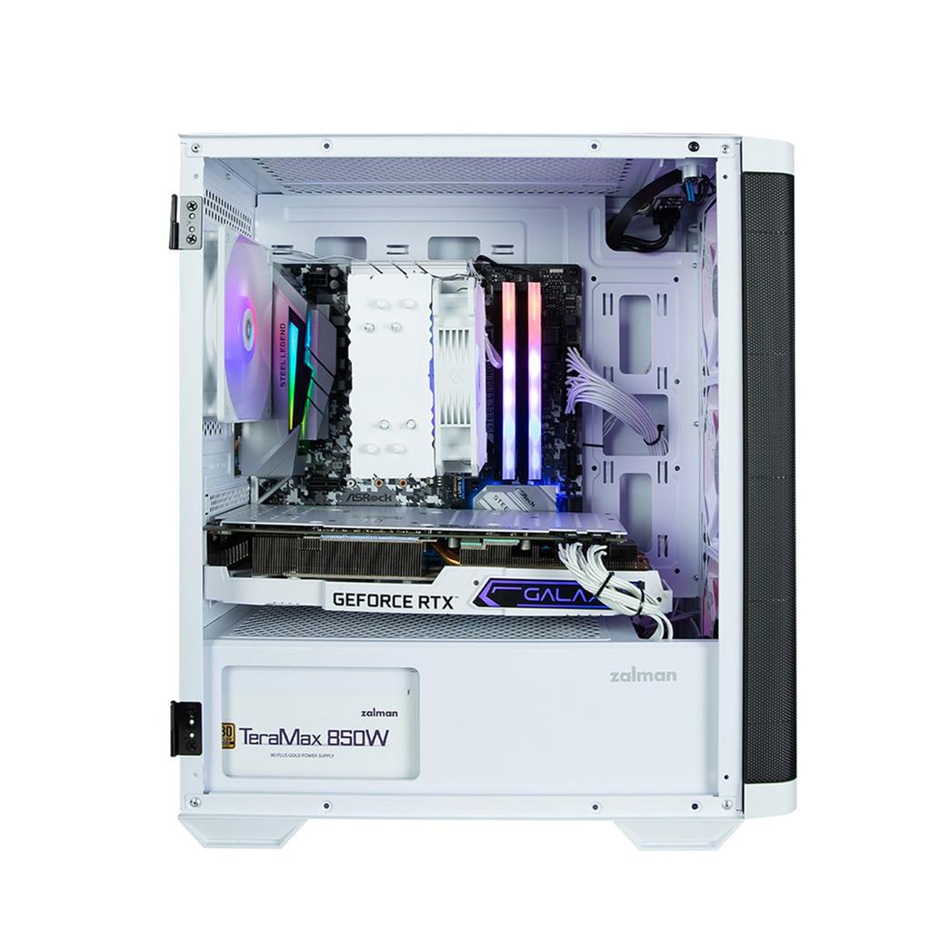 ZALMAN M4 WHITE 120 mm 4 ARGB-Controller installiert Mini-Tower-PC-Gehäuse CS8758 Lüfter/RGB Micro-ATX