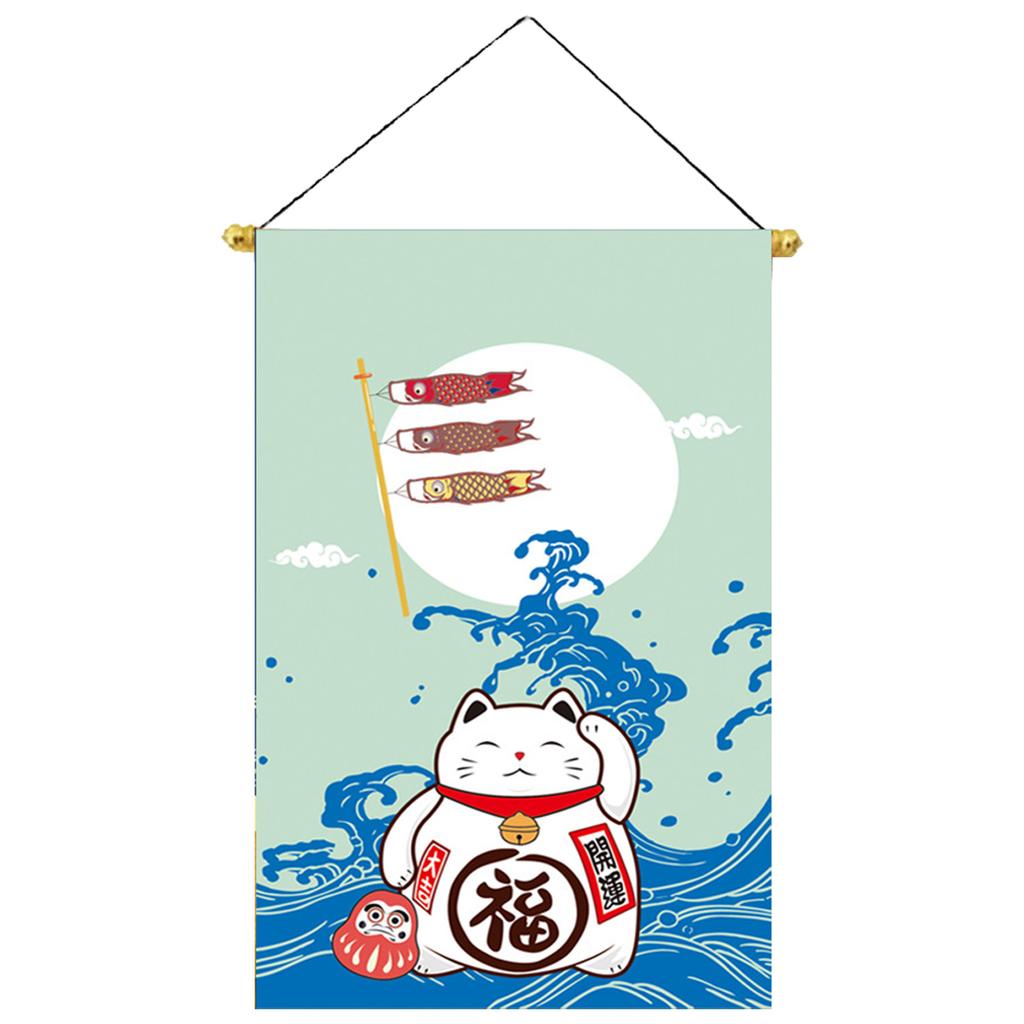 Japanese Theme Hanging Flags for Sushi Shop or Home Decors Wealth Lucky Cats Pattern Restaurant Wine House Banenrs