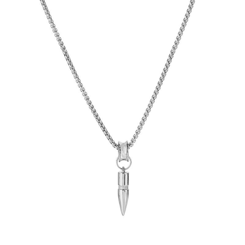 Men's Bullet Pendant Necklace - Trendy, Versatile Chain, High-End Light Luxury Accessory