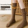Women's Autumn/Winter Slimming Knee-High Socks: Pure Cotton, Anti-Slip, Double Needle Design for Beautiful Legs