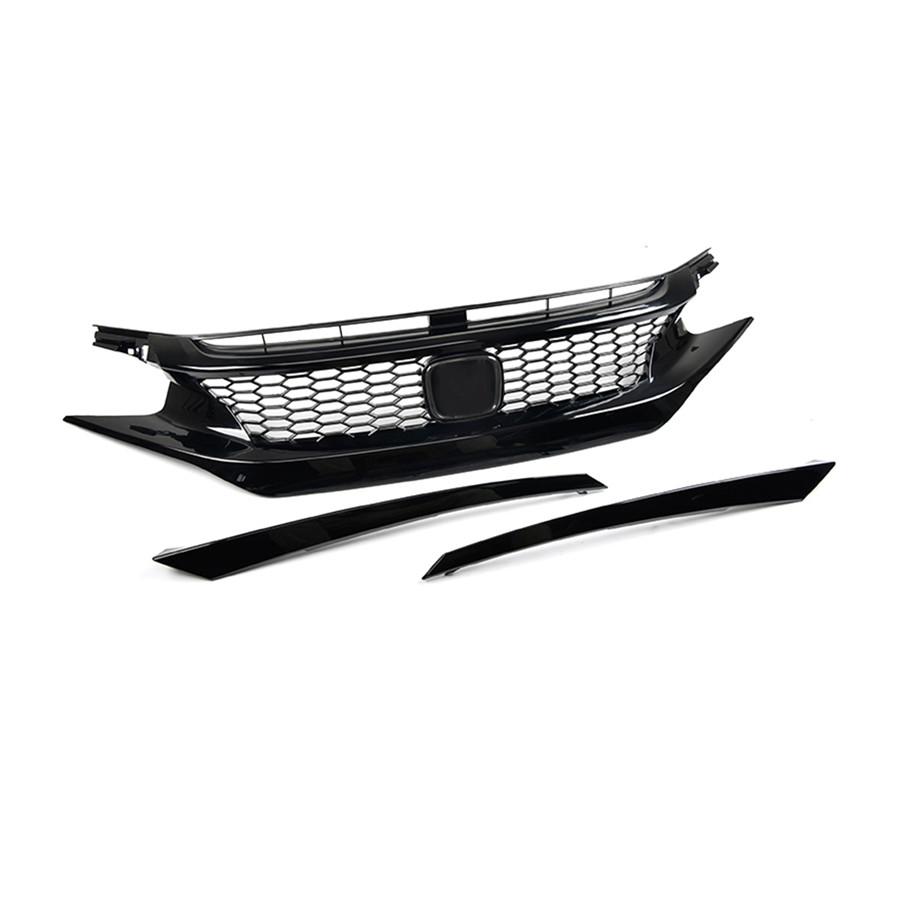 Obere Frontgrill für Honda 2016-2018 Für Civic 4-Türer und 2-Türer Modelle Für Honda 2016-2019 Für Civic Si, 5-Türer...