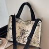 2025 Fashion Commuter Class Commuter Shopping Bag Large Capacity Tote Bag Women's Bamboo Printed Shoulder Handbag