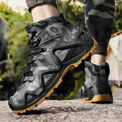 Hiking Shoes Men's High-top Outdoor Shoes Wear-resistant and Non-slip Hiking Shoes Autumn and Winter New Velvet Large-size Off-road Boots