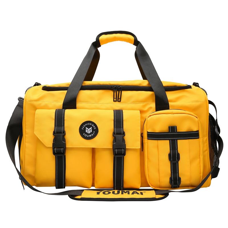 Double shoulder travel bag, large-capacity luggage bag, men and women travelon business trips, live on campus sports can set trolley case boarding bag