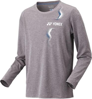 YONEX Uni Long Sleeve Gray XO T-Shirt (Fit Style), (010)
