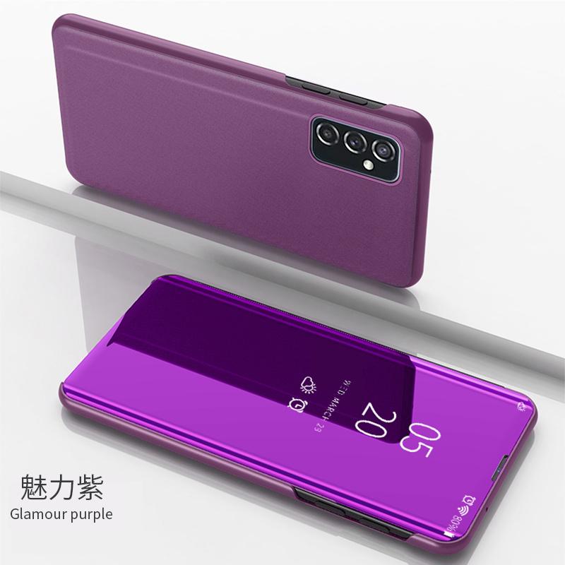 Smart Mirror View Phone Case For Samsung Galaxy M13 4G Leather Stand Flip Cover for Samung M23 M33 M53 5G 2022 Protective Coque