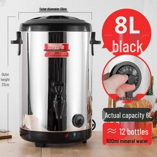Commercial Stainless Steel Insulated Double-Layer Bucket for Milk Tea & Soy Milk, Large Capacity 