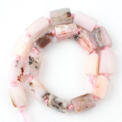 8x11mm Silindirik Pembe Opal Diy Bilezikler Kadınlar için takı Yapımı kolye 7.5 Inç