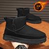 Winter Herren High-Top Ein-Pedal Dicksohlige Kurze Stiefel, Gefütterte und Verdickte Warme Baumwollschuhe, Nordost Kältebeständige Wasserdichte Schneestiefel